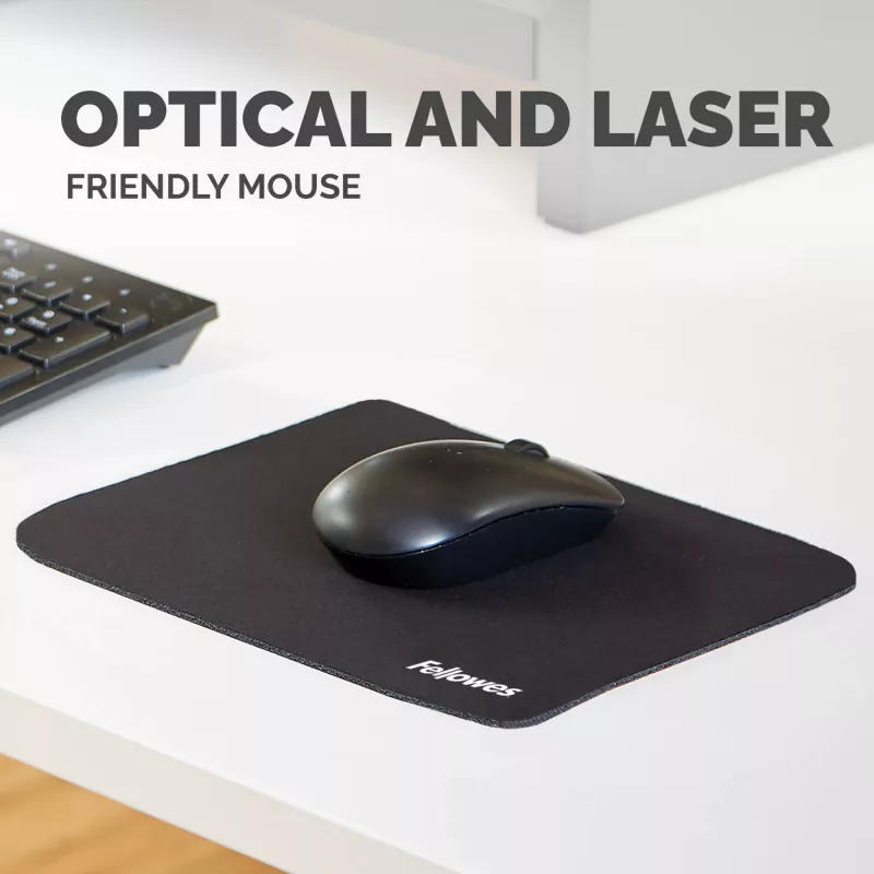 Fellowes Earth Series Mouse pad - Μαύρο, Μαύρο, Μονόχρωμο, Αντιολισθητική βάση