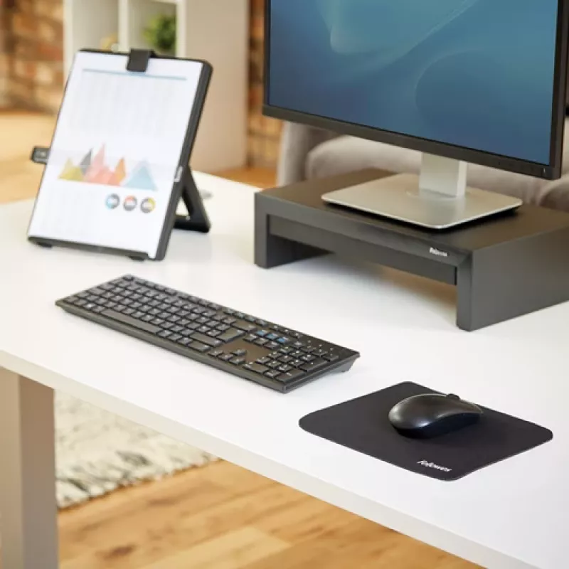 Fellowes Earth Series Mouse pad - Μαύρο, Μαύρο, Μονόχρωμο, Αντιολισθητική βάση