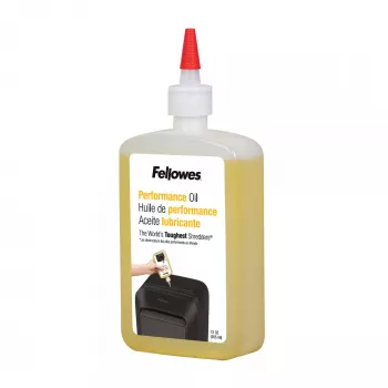 Fellowes Powershred Λιπαντικό φιάλης (355 ml), Λάδι λίπανσης, 0,355 l, Κίτρινο, 90 mm, 35 mm, 20 mm