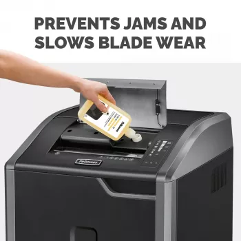 Fellowes Powershred Λιπαντικό φιάλης (355 ml), Λάδι λίπανσης, 0,355 l, Κίτρινο, 90 mm, 35 mm, 20 mm