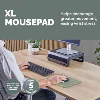 Fellowes Breyta (New) XL Mouse pad Sage, Sage, Μονόχρωμο, Αντιολισθητική βάση