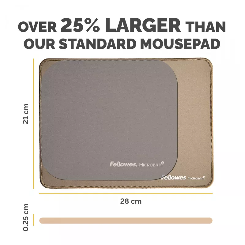 Fellowes Breyta (New) XL Mousepad Άμμος, Άμμος, Μονόχρωμο, Αντιολισθητική βάση