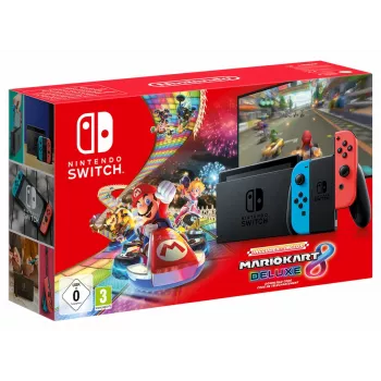 Nintendo Switch + Mario Kart 8 Deluxe φορητή κονσόλα παιχνιδιών 15,8 cm (6,2 ίντσες) 32 GB Οθόνη αφής WLAN Μαύρο, Μπλε, Κόκκινο