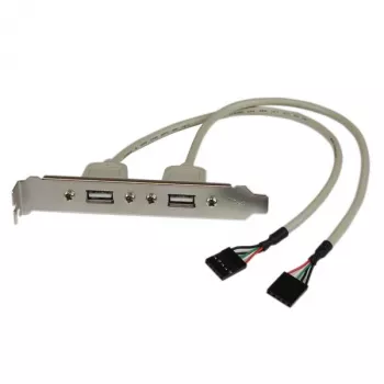 StarTech.com Προσαρμογέας Πλάκας Slot 2 Θυρών USB A Θηλυκό, 2 x IDC, 2 x USB A, 0,286 m, Ασημί