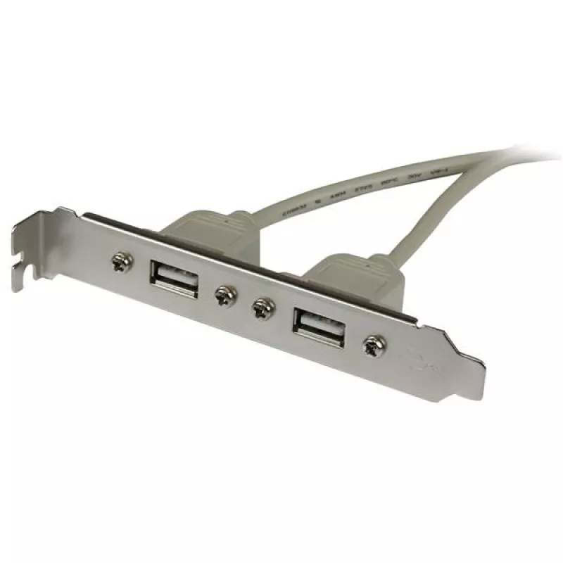 StarTech.com Προσαρμογέας Πλάκας Slot 2 Θυρών USB A Θηλυκό, 2 x IDC, 2 x USB A, 0,286 m, Ασημί