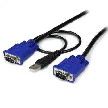 StarTech.com Καλώδιο KVM Ultra Thin USB VGA 2-in-1 10 ft, 3 m, VGA, Μαύρο, USB, USB A + VGA, VGA