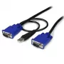 StarTech.com Καλώδιο KVM Ultra Thin USB VGA 2-in-1 10 ft, 3 m, VGA, Μαύρο, USB, USB A + VGA, VGA