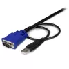 StarTech.com Καλώδιο KVM Ultra Thin USB VGA 2-in-1 10 ft, 3 m, VGA, Μαύρο, USB, USB A + VGA, VGA