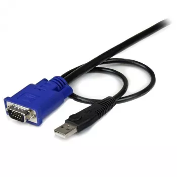 StarTech.com Καλώδιο KVM Ultra Thin USB VGA 2-in-1 10 ft, 3 m, VGA, Μαύρο, USB, USB A + VGA, VGA