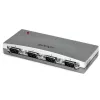 StarTech.com Hub προσαρμογέα USB σε RS232 Σειριακό DB9 4 θυρών, USB, Σειριακό, ασημί, πλαστικό, CE, FCC, RoHS, 1 W