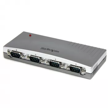 StarTech.com Hub προσαρμογέα USB σε RS232 Σειριακό DB9 4 θυρών, USB, Σειριακό, ασημί, πλαστικό, CE, FCC, RoHS, 1 W