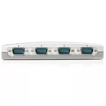 StarTech.com Hub προσαρμογέα USB σε RS232 Σειριακό DB9 4 θυρών, USB, Σειριακό, ασημί, πλαστικό, CE, FCC, RoHS, 1 W