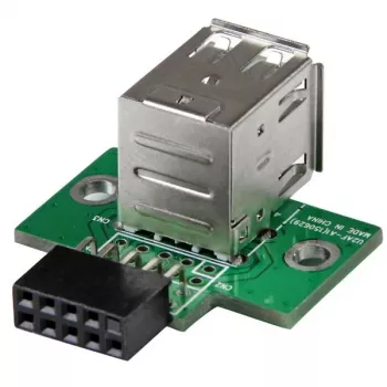 StarTech.com Προσαρμογέας USB Motherboard Header 2 θυρών, IDC, USB 2.0, μαύρο, πράσινο, ανοξείδωτο ατσάλι, 20 mm, 125 mm, 230 mm