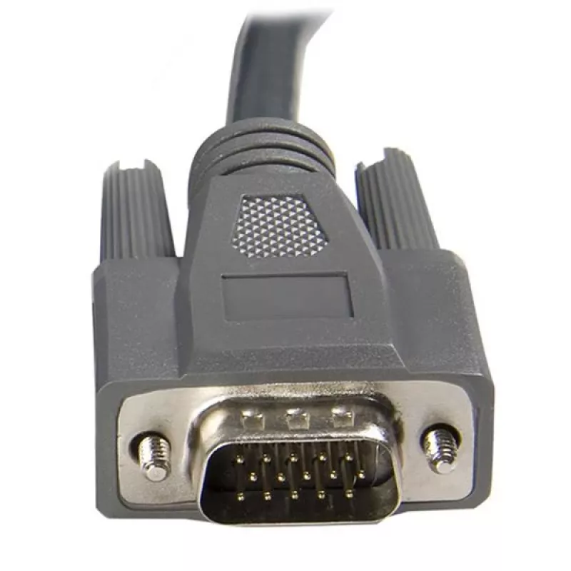 StarTech.com 6 ft Ultra-Thin USB VGA 2-in-1 KVM Cable, 1.8 m, Black, VGA, USB A + VGA, Male/Male, 189 g