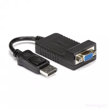 StarTech.com Προσαρμογέας DisplayPort σε VGA – ενεργός μετατροπέας DP σε VGA – βίντεο 1080p – ανθεκτικός – πηγή DP/DP++ σε καλώδιο-προσαρμογέα VGA οθόνης – DP 1.2 σε VGA – κλειδωτό βύσμα DP