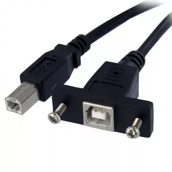 StarTech.com Καλώδιο USB Panel Mount 1 ft B σε B – F/M, 0,3 m, USB B, USB B, USB 2.0, 0,48 Gbit/s, μαύρο