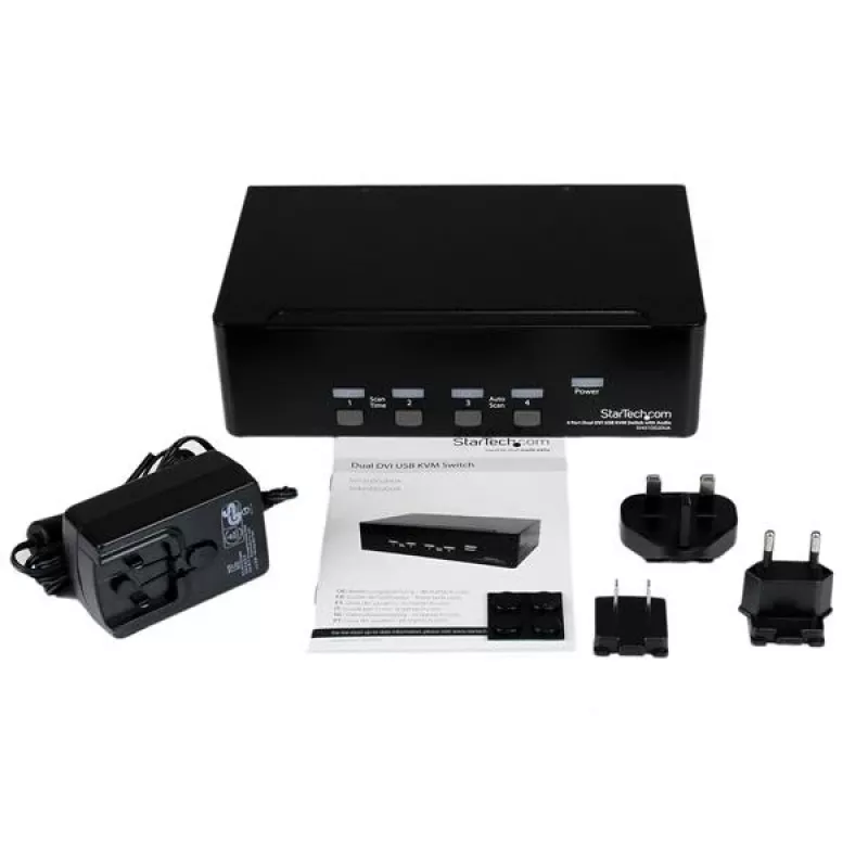 StarTech.com Διακόπτης KVM USB Dual-DVI 4 θυρών με ήχο και Hub USB 2.0