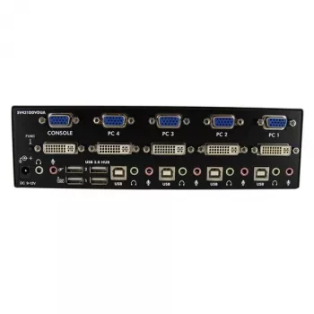 StarTech.com Διακόπτης KVM DVI VGA Dual-Monitor 4 θυρών USB με ήχο & Hub USB 2.0