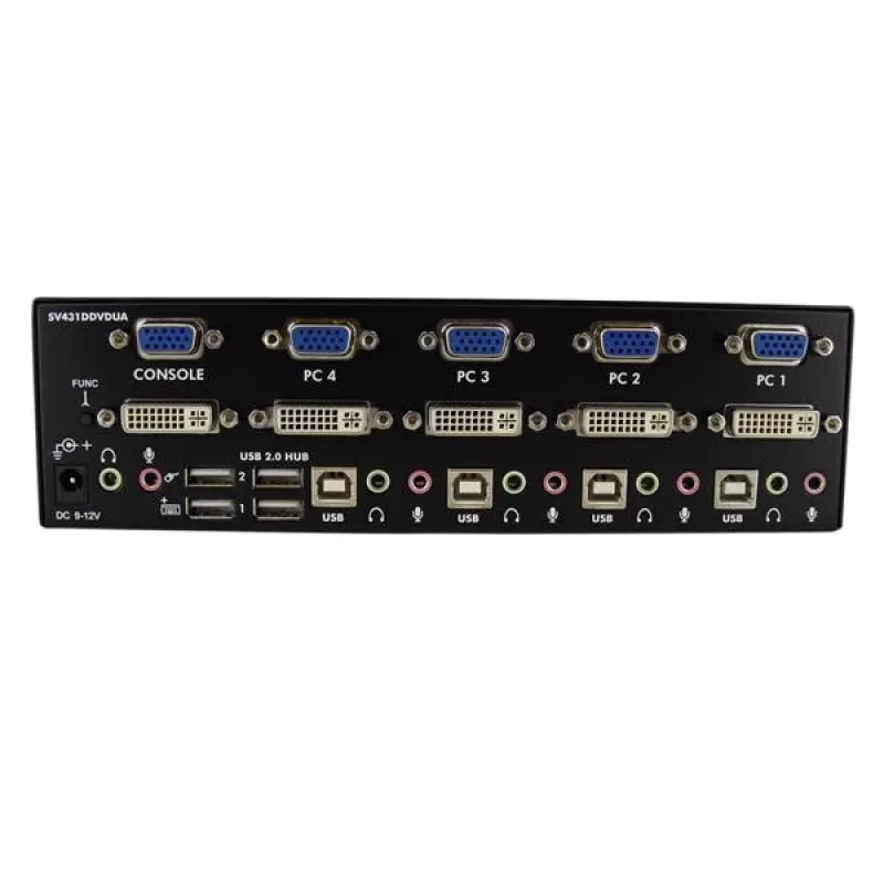 StarTech.com Διακόπτης KVM DVI VGA Dual-Monitor 4 θυρών USB με ήχο & Hub USB 2.0