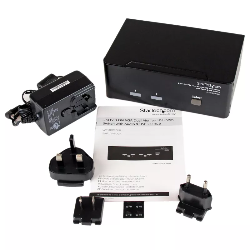 StarTech.com Διακόπτης KVM DVI VGA Dual Monitor 2 θυρών USB με ήχο & Hub USB 2.0