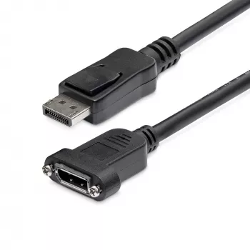 StarTech.com Καλώδιο DisplayPort Panel Mount 1m - 4K x 2K - Καλώδιο επέκτασης DisplayPort 1.2 αρσενικό σε υποδοχή - Καλώδιο επέκτασης βίντεο DP με σύνδεση Panel Mount DP - Καλώδιο οθόνης DP