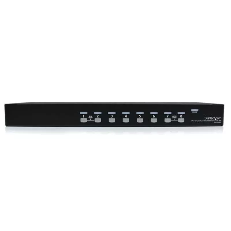 StarTech.com Διακόπτης KVM USB Rackmount 8 θυρών 1U με OSD, 1920 x 1440 pixel, τοποθέτηση σε rack, 1U, μαύρο