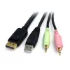 StarTech.com Καλώδιο διακόπτη KVM USB DisplayPort 4-in-1 6ft με ήχο & μικρόφωνο