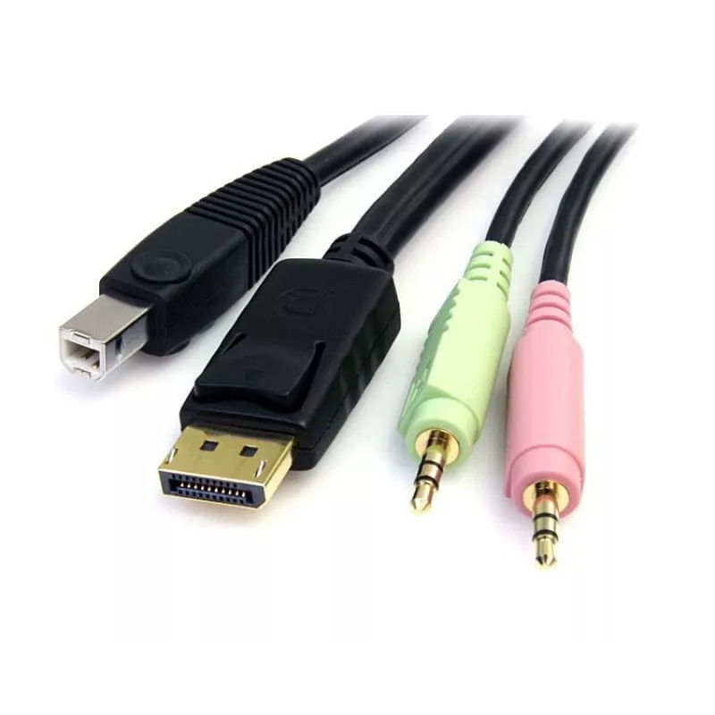 StarTech.com Καλώδιο διακόπτη KVM USB DisplayPort 4-in-1 6ft με ήχο & μικρόφωνο