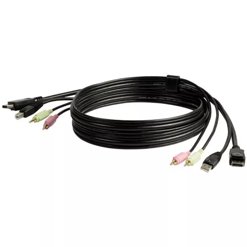 StarTech.com Καλώδιο διακόπτη KVM USB DisplayPort 4-in-1 6ft με ήχο & μικρόφωνο