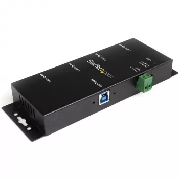 StarTech.com Βιομηχανικός διανομέας USB 3.0 4 θυρών με προστασία ESD~διανομέας USB 3.0 4 θυρών - 5Gbps - μεταλλικός βιομηχανικός διανομέας USB-A - διανομέας δεδομένων USB για τοίχο ή γραφείο - συμβατός με TAA διανομέας επέκτασης USB