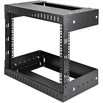 StarTech.com Rack δικτύου τοίχου 8U 19 ιντσών – ρυθμιζόμενο βάθος 12–20 ίντσες rack διακομιστή ανοιχτού πλαισίου 2 στύλων για AV/δεδομένα/επικοινωνίες IT/εξοπλισμό υπολογιστών/switch με παξιμάδια κλωβού και βίδες