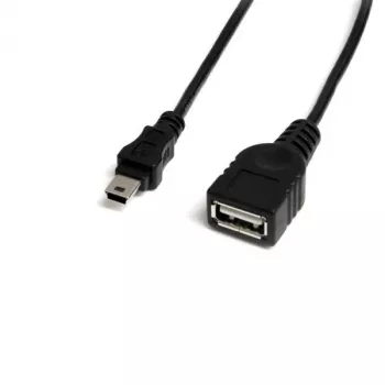 StarTech.com Καλώδιο Mini USB 2.0 1 ft - USB A σε Mini B θηλυκό/αρσενικό, 0,3 m, USB A, Mini-USB B, αρσενικό/θηλυκό, 0,48 Gbit/s, μαύρο