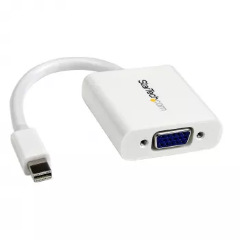 StarTech.com Προσαρμογέας Mini DisplayPort σε VGA - ενεργός μετατροπέας Mini DP σε VGA - βίντεο 1080p - mDP ή Thunderbolt 1/2 Mac/PC σε οθόνη/projector/display VGA - dongle mDP 1.2 σε VGA - λευκό