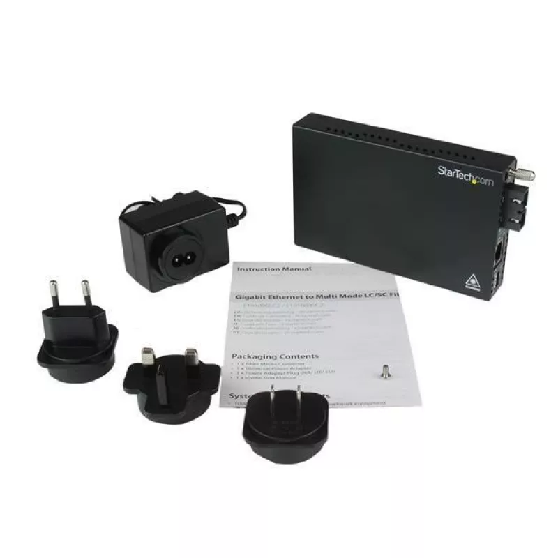 StarTech.com Μετατροπέας μέσου Gigabit Ethernet πολύτροπης οπτικής ίνας SC 550m - 1000 Mbit/s