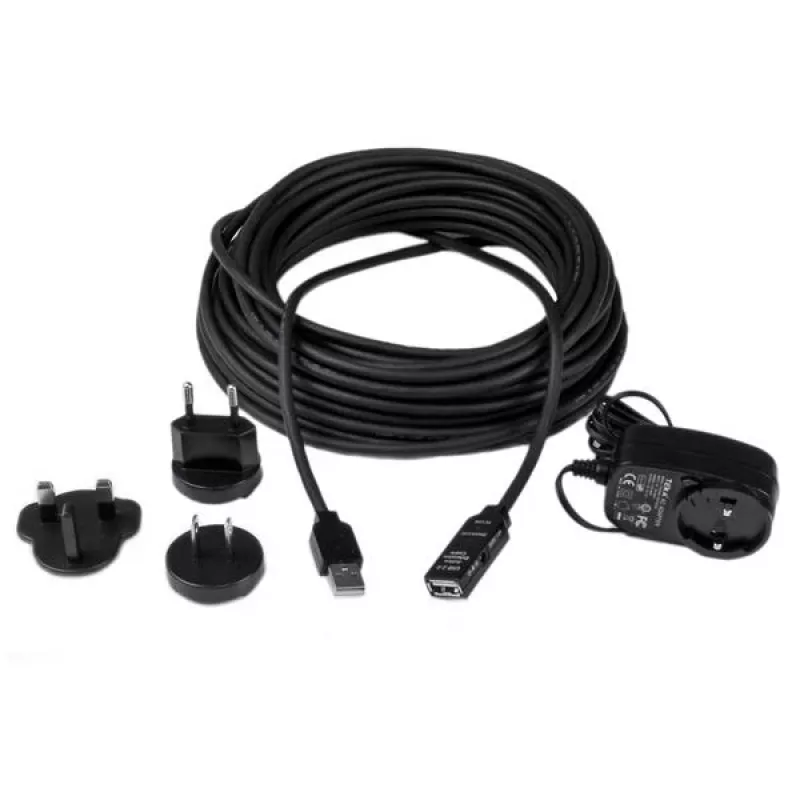 StarTech.com Καλώδιο ενεργής επέκτασης USB 2.0 15m - M/F, 15 m, USB A, USB A, USB 2.0, αρσενικό/θηλυκό, μαύρο
