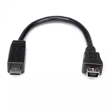 StarTech.com Καλώδιο προσαρμογέα Micro-USB σε Mini-USB 15 cm M/W, 0,15 m, Mini-USB B, Micro-USB A, αρσενικό/θηλυκό, μαύρο