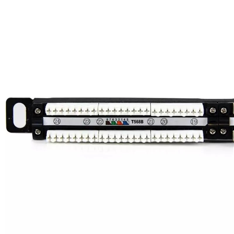 StarTech.com Patch Panel 24 Port 0.5U Cat5e – RJ45 Ethernet Rackmount Cat 5e 110 Patch Panel