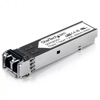 StarTech.com Μονάδα SFP συμβατή με Cisco SFP-GE-S – 1000BASE-SX – πομποδέκτης 1GbE πολύτροπης οπτικής ίνας MMF – 1GE Gigabit Ethernet SFP – LC 550m – 850nm – DDM Cisco IE3400, IE3300, IE3200
