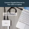 StarTech.com προσαρμογέας δικτύου USB 3.0 σε Gigabit Ethernet NIC με hub 3 θυρών - λευκό