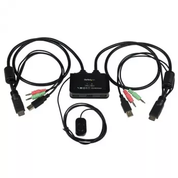 StarTech.com διακόπτης KVM καλωδίου USB HDMI 2 θυρών με ήχο και τηλεχειριστήριο – τροφοδοτούμενο από USB