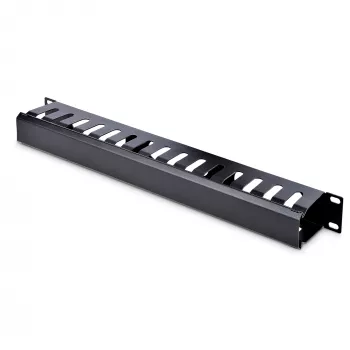 StarTech.com οριζόντιο 1U κανάλι διαχείρισης καλωδίων rack διακομιστή με κάλυμμα – πάνελ καναλιού καλωδίων rack δικτύου 19 inch – κανάλι καλωδίων με σχισμές