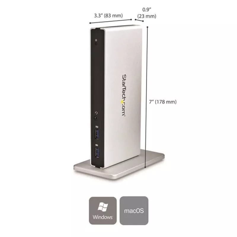 StarTech.com Dual-Monitor USB 3.0 Docking Station με DVI και κάθετη βάση