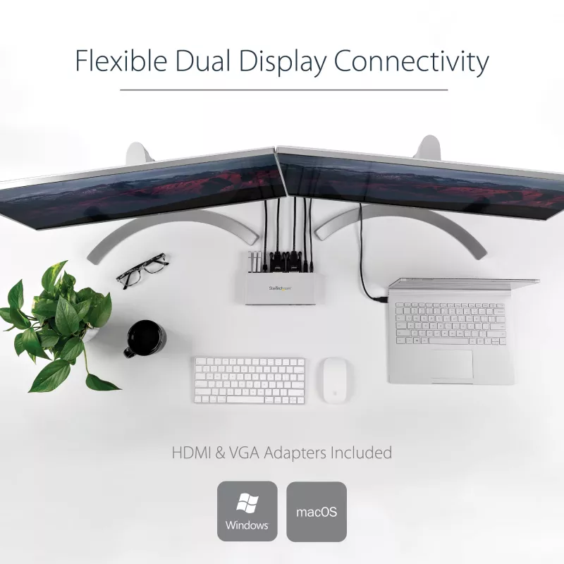 StarTech.com Dual-Monitor USB 3.0 Docking Station με DVI και κάθετη βάση