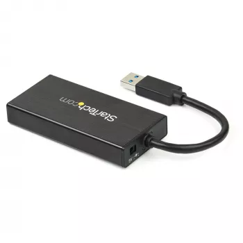 StarTech.com 3-Port φορητό USB 3.0 Hub με Gigabit Ethernet - αλουμίνιο με ενσωματωμένο καλώδιο~3-Port φορητό USB 3.0 Hub με Gigabit Ethernet - 5 Gbit/s - αλουμίνιο με ενσωματωμένο καλώδιο