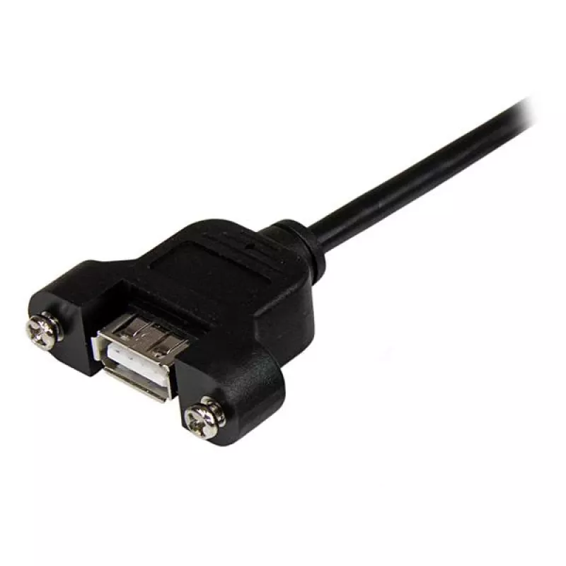 StarTech.com 2 ft Panel Mount καλώδιο USB A σε A - F/M, 0.6 m, USB A, USB A, USB 2.0, Male/Female, μαύρο