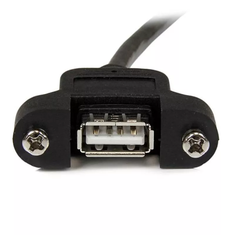 StarTech.com 2 ft Panel Mount καλώδιο USB A σε A - F/M, 0.6 m, USB A, USB A, USB 2.0, Male/Female, μαύρο