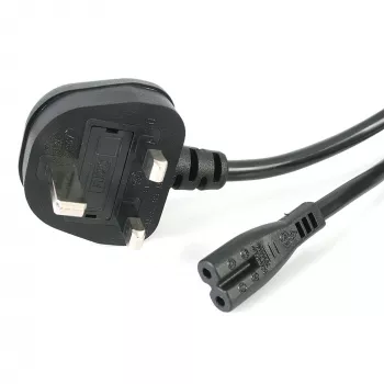StarTech.com 3ft (1m) UK καλώδιο τροφοδοσίας laptop, BS 1363 σε C7, 2,5A 250V, 18AWG, μαύρο, καλώδιο αντικατάστασης laptop UK, καλώδιο τροφοδοσίας εκτυπωτή, καλώδιο φόρτισης AC laptop, καλώδιο τροφοδοσίας laptop