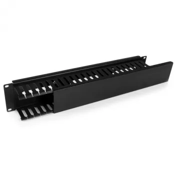 StarTech.com οριζόντιο 2U κανάλι διαχείρισης καλωδίων rack διακομιστή με κάλυμμα – πλάκα καναλιού καλωδίων rack δικτύου 19 inch – κανάλι καλωδίων με σχισμές