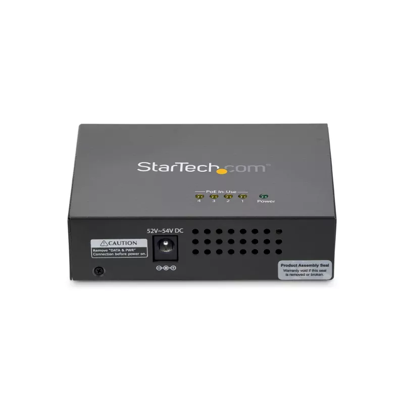 StarTech.com 4-Port Gigabit Midspan – PoE+ Injector – 802.3at/af