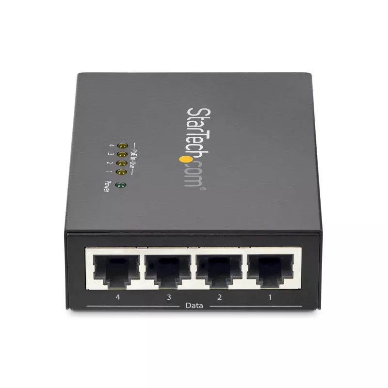 StarTech.com 4-Port Gigabit Midspan – PoE+ Injector – 802.3at/af